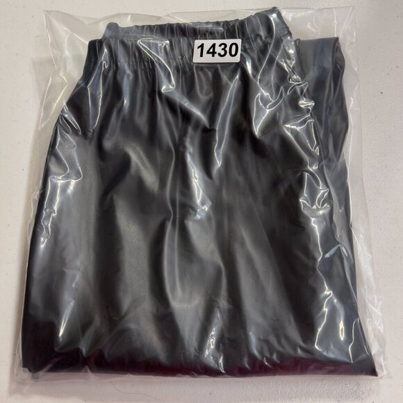 PrettyLittleThing Black Faux Leather Panelled Pants - Size 12  NWT - Picture 9 of 9